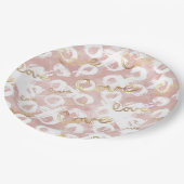 Pink White Gold Love XO Papieren Bordje (Gekanteld)