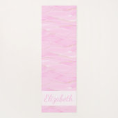 Pink White Gold Marble Calming Mindfulness Name Yogamat (Achterkant)