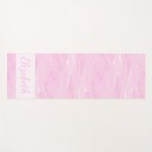 Pink White Gold Marble Calming Mindfulness Name Yogamat (Voorkant (horizontaal))