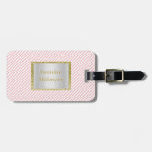 PINK WHITE GOLD STRIPE GLITTER CUSTOE BAGAGELABEL (Voorkant horizontaal)