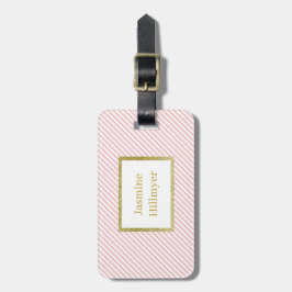 PINK WHITE GOLD STRIPE GLITTER CUSTOE BAGAGELABEL