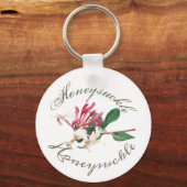 Pink White Greenery  Honeysuckle Sleutelhanger (Voorkant)