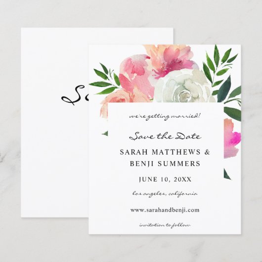 Pink & White Grey Floral van de begroting sparen D (Voorkant / Achterkant)