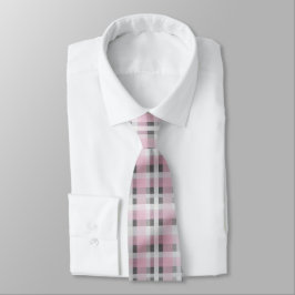 Pink White Grey Plaid Pattern – Trendy Tartan  Stropdas