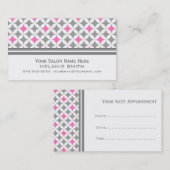 Pink White Grey Salon Benoemingskaarten Afsprakenkaartje (Voorkant / Achterkant)