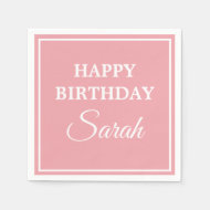 Pink White Happy Birthday Servet