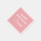 Pink White Happy Birthday Servet (Hoek)