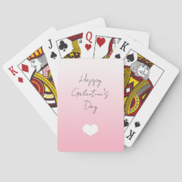 Pink White Heart Happy Galentine's Day Games Pokerkaarten
