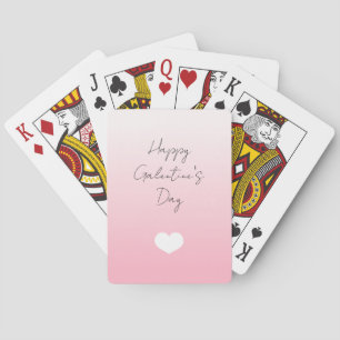 Pink White Heart Happy Galentine's Day Games Pokerkaarten