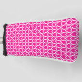 Pink White Hearts Pattern Golfheadcover (Voorkant)