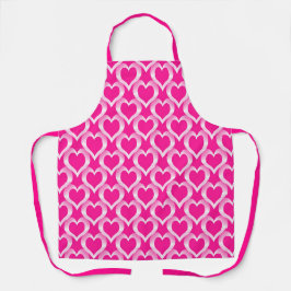 Pink White Hearts Pattern Schort