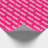 Pink White Ho Ho Pattern Kerstfeestdag Cadeaupapier (Hoek)