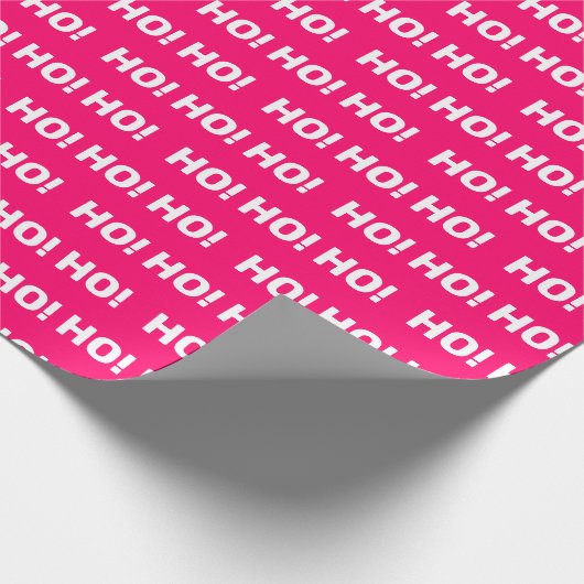 Pink White Ho Ho Pattern Kerstfeestdag Cadeaupapier (Hoek)