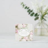 Pink White Hydrangeas Sage Green Bridal Shower Informatiekaartje (Staand voorkant)