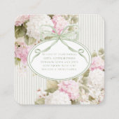Pink White Hydrangeas Sage Green Bridal Shower Informatiekaartje (Voorkant)