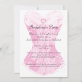 PINK WHITE LACE CORSET BACHELORETTE INVITATIE KAART (Voorkant)