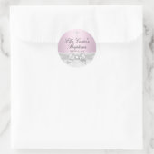 Pink White Lace & Cross Baptism Sticker (Tas)