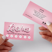 Pink & White Lash Artist 3D TEXT 6 Punch Klant Visitekaartje