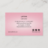 Pink & White Lash Artist 3D TEXT 6 Punch Klant Visitekaartje (Achterkant)