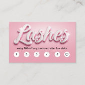 Pink & White Lash Artist 3D TEXT 6 Punch Klant Visitekaartje (Voorkant)