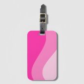 Pink White Ombre Wave pattern Bagagelabel (Voorkant (verticaal))