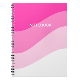 Pink White Ombre Wave pattern Notitieboek