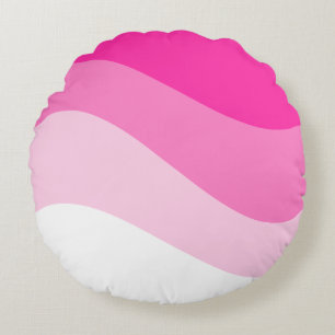 Pink White Ombre Wave pattern Rond Kussen