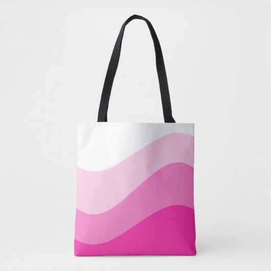 Pink White Ombre Wave pattern Tote Bag (Voorkant)