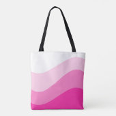 Pink White Ombre Wave pattern Tote Bag (Achterkant)