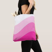 Pink White Ombre Wave pattern Tote Bag (Dichtbij)