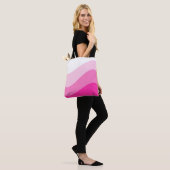 Pink White Ombre Wave pattern Tote Bag (Op model)
