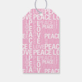 Pink White Peace Love Christmas Cadeaulabel (Achterkant)