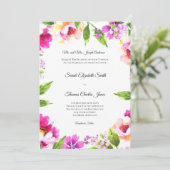 Pink White Peony Floral Greenery Elegant Wedding Kaart (Staand voorkant)