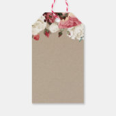 Pink & White Peony Spring Floral Vrijgezellenfeest Cadeaulabel (Achterkant)