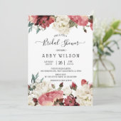 Pink & White Peony Spring Floral Vrijgezellenfeest Kaart (Staand voorkant)