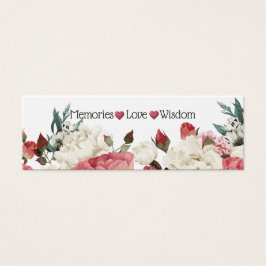 Pink & White Peony Spring Floral Wedding Favor Mini Visitekaartjes