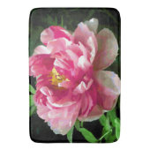 Pink White Peony Waterverf Fine Floral Badmat (Voorkant Verticaal)