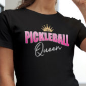 Pink White Pickleball Queen Gold Crown T-shirt