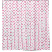 PINK WHITE PINK HEXAGON PATTERN SHOWER CURTATION DOUCHEGORDIJN (Voorkant)