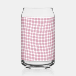 Pink White Plaid Checker Seamless Pattern Blikvorm Glas