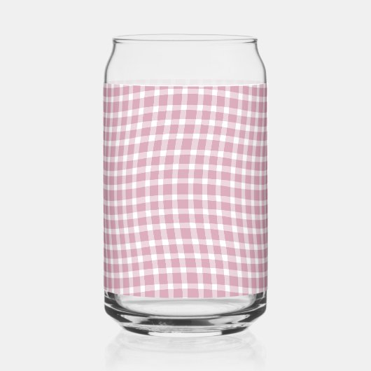 Pink White Plaid Checker Seamless Pattern Blikvorm Glas (Links)