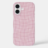 Pink White Plaid Checker Seamless Pattern Case-Mate iPhone Case (Achterkant)