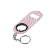 Pink White Plaid Checker Seamless Pattern Mini Flessenopener (Achterkant Gekanteld)