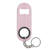 Pink White Plaid Checker Seamless Pattern Mini Flessenopener (Achterkant)