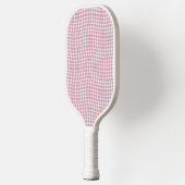 Pink White Plaid Checker Seamless Pattern Pickleball Paddle (Links)