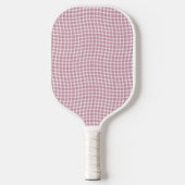 Pink White Plaid Checker Seamless Pattern Pickleball Paddle (Voorkant)