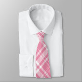 Pink & White Plaid Neck Tie Stropdas (Gebonden)