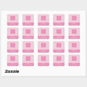 Pink & White Plaid Retouradres - Vierkante Sticker (Vel)