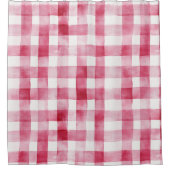 Pink White Plaid Stripes Birthday Douchegordijn (Voorkant)