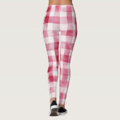 Pink White Plaid Stripes   Leggings (Achterkant)